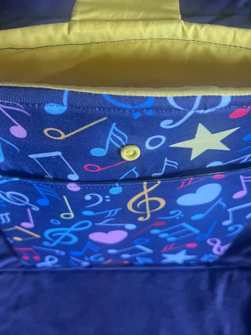 NWOT Music Note Small Book Sleeve, Corner Bookmark, Front Pocket